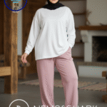 بنطلون ميلتون وايد ليج لون بينك فاتح