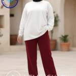 بنطلون ميلتون وايد ليج لون احمر