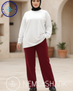 بنطلون ميلتون وايد ليج لون احمر